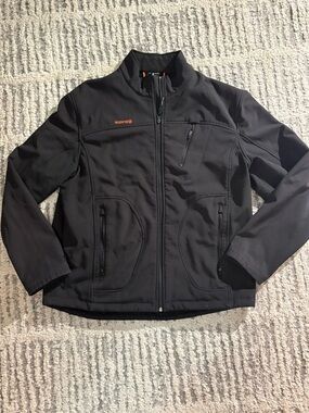 Solaris black zip up warm jacket coat size L